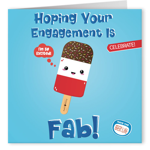 Cult Kitty - Engagement Is Fab - Funny Engagement Card - Congrats on Your Engagement Card - Cute Engagement Card Congratulations Card for the Couple