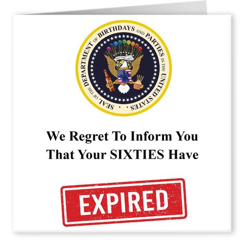 Cult Kitty - We Regret to Inform You Sixties - Joke Happy Birthday Cards for Him - Funny 70th Birthday Card for Her - Funny Birthday Cards for Men - Funny Birthday Cards for Women - 70th Birthday Card