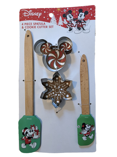 Disney Mickey Mouse Christmas 4 Pack Spatula Cookie Cutter Set