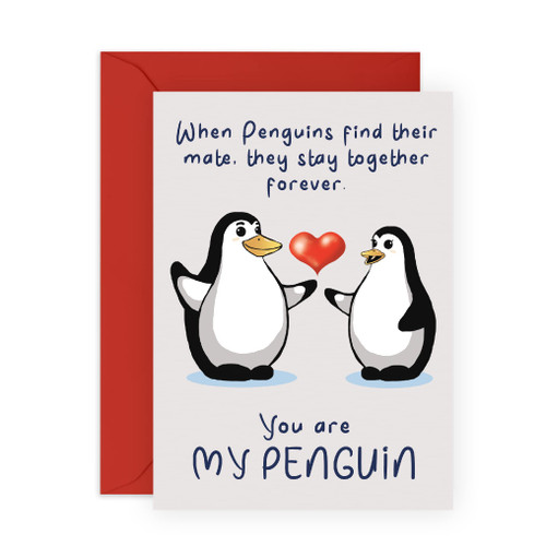 CENTRAL 23 Wedding Anniversary Card - You Are My Penguin - Love Cards for Her - Valentines Day Card for Boyfriend Girlfriend Couple - Anniversary Card for Husband Wife - Comes With Stickers