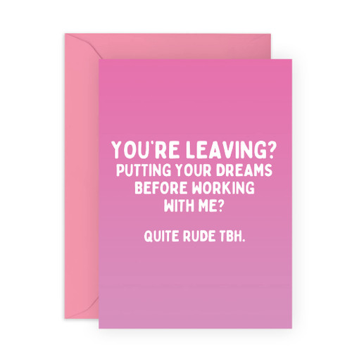 CENTRAL 23 Leaving Cards For Women - 'You're Leaving' - Goodbye Card for Men - Leaving Gifts for Friends & Colleague - New Job Card for Him Her - Comes with Fun Stickers - Recyclable