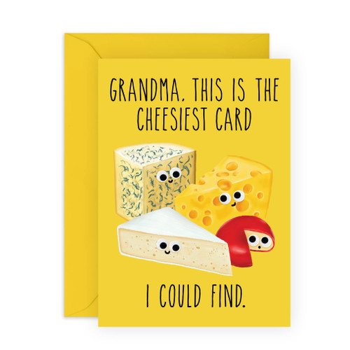 CENTRAL 23 Grandma Birthday Card - Cheesiest Grandma Card - Funny Grandmother Gifts For Women - Thank You, Retirement, Congratulations - Comes With Fun Stickers - Made In UK