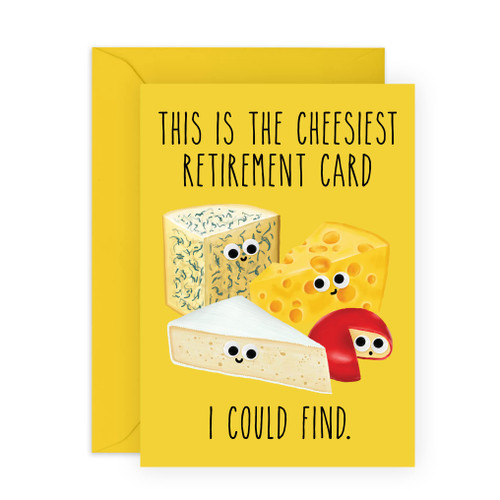 CENTRAL 23 Funny Retirement Card For Men and Women - 'Cheesiest Retirement Card' - Sweet Retirement Gifts For Him - For Dad Mom Colleagues Boss - Comes With Fun Stickers - Made In UK