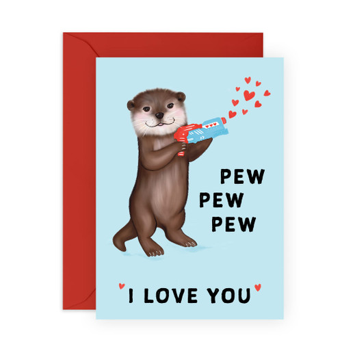 CENTRAL 23 Anniversary Card for Couple - Cute Otter Card - Valentines Day Card for Girlfriend Wife Husband - I Love You Gifts For Him or Her - Happy Anniversary Cards For Boyfriend