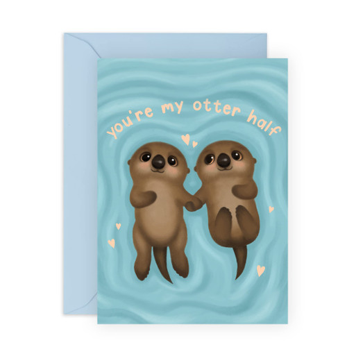 CENTRAL 23 Anniversary Cards for Husband - Happy Anniversary Card for Wife Funny - Otter Valentine Card for Him or Her - Gifts for Boyfriend and Girlfriend - Comes With Fun Stickers - 120 X170