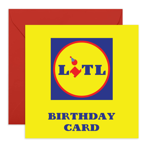 CENTRAL 23 Mom Birthday Card Funny - 'Yellow LIDL Birthday Card' - Dad Birthday Cards - Hilarious Greeting Cards for Men and Women - Pun Gag Laughs - Comes With Stickers