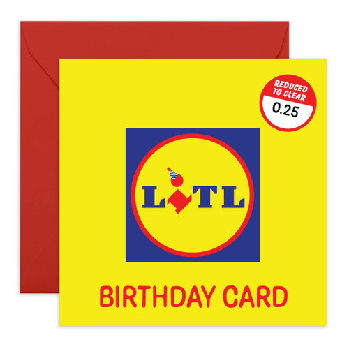 CENTRAL 23 Birthday Card for Men - 'Reduced Litl Birthday Card' - LIDL - Funny Birthday Card for Mom Dad Son Daughter - Happy Birthday Brother - Hilarious Gifts - Comes With Stickers