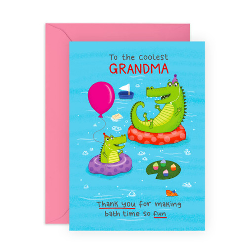 CENTRAL 23 Grandma Birthday Card - 'Grandma Crocs'- Mother Day Card For Nan Grandma Grandmother - Gifts From Son Daughter - Comes With Fun Stickers