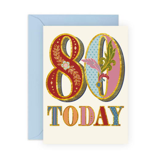 CENTRAL 23 80th Birthday Cards For Men Women - Eightieth Birthday Card For Him Her - Fancy 80 - Eighty Year Old Gifts For Friends Mom Dad Grandma Grandfather - Comes With Fun Stickers