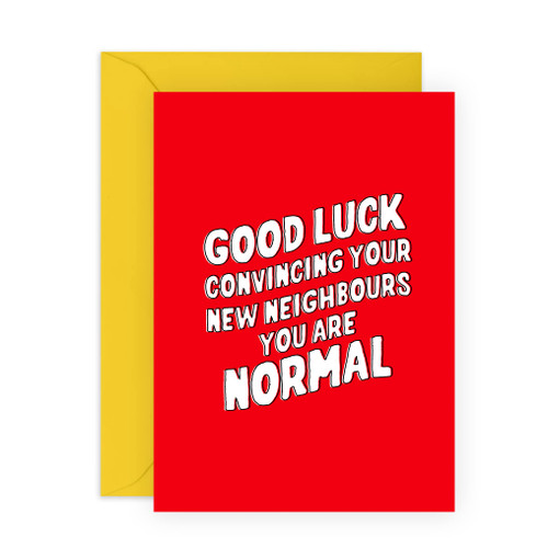 CENTRAL 23 Congratulations New Home Card - Good Luck Neighbors Red - Welcome Home For Him Her - Couple Housewarming Cards - Moving Home Cards - New House Card - Comes With Fun Stickers