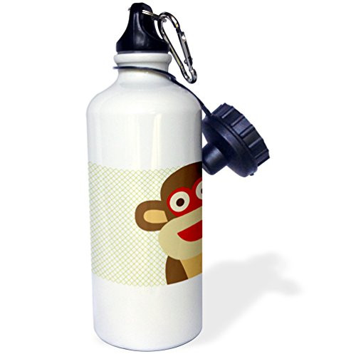 3dRose wb_66308_1 Hot Air Baloon Scene, Blue Sky Sports Water Bottle, 21 oz, White