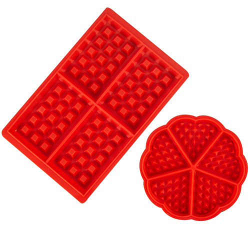 Waffle Mold Silicone Waffle Silicone Mold Muffin Pans Molds Cake Chocolate Pan Baking Tray Mold for Waffle Cake Chocolate Craft Candy Soap,Flower/Square Shape