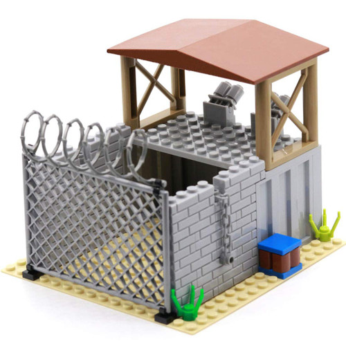 JoyMeet Military Building Blocks Set Guard House War Scene Building Kit Battlefield Playset WW2 Compatible with LEGO COBI Star Wars Architecture