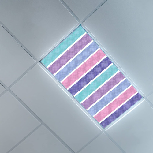 Fluorescent Light Covers for Classroom Office-Pastel Pattern-Light Filters Ceiling LED Ceiling Light Covers-Office & Classroom Decorations,Violet Blue Violet