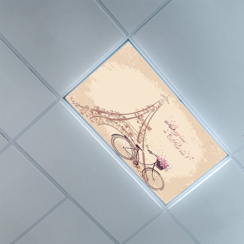Fluorescent Light Covers for Ceiling Light Diffuser Panels-Paris Pattern-Light Filters Ceiling LED Ceiling Light Covers-2ft x 4ft Drop Ceiling Fluorescent Decorative,Beige