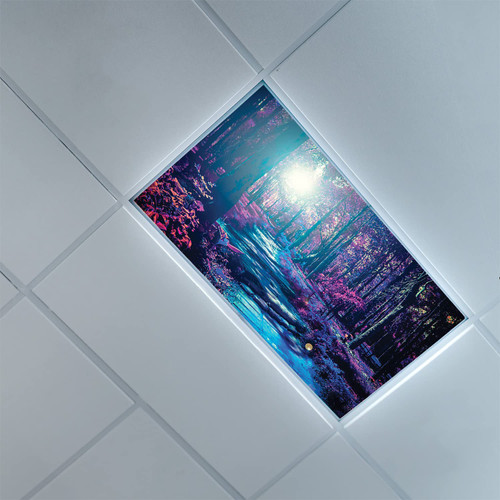 Fluorescent Light Covers for Ceiling Light Diffuser Panels-Mystic Forest Pattern-Light Filters Ceiling LED Ceiling Light Covers-2ft x 4ft Drop Ceiling Fluorescent Decorative,Multicolor