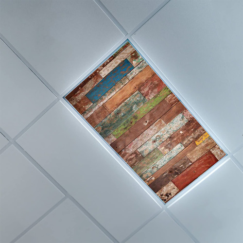Fluorescent Light Covers for Classroom Office-Rustic Pattern-Light Filters Ceiling LED Ceiling Light Covers-2ft x 4ft Drop Ceiling Fluorescent Decorative,Multicolor
