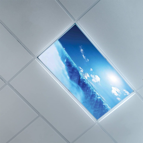 Fluorescent Light Covers for Classroom Office-Waterfall Pattern-Light Filters Ceiling LED Ceiling Light Covers-Office & Classroom Decorations,Blue