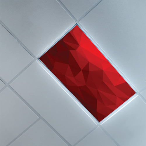 Lorougei Fluorescent Light Covers for Classroom Office-Red Pattern-Light Filters Ceiling LED Ceiling Light Covers-2ft x 4ft Drop Ceiling Fluorescent Decorative,Scarlet Ruby Red