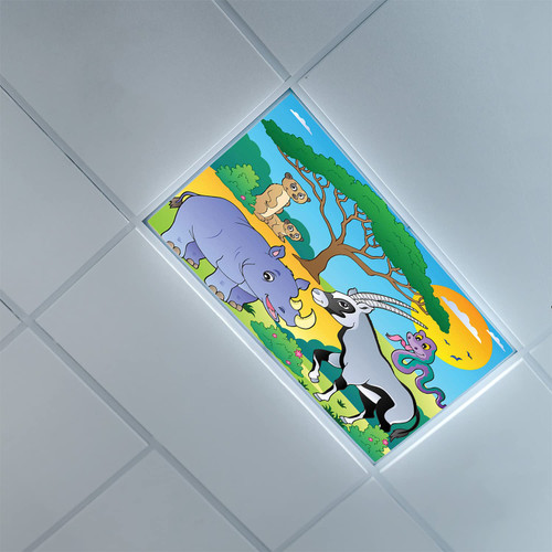 Fluorescent Light Covers for Classroom Office-Animal Pattern-Light Filters Ceiling LED Ceiling Light Covers-2ft x 4ft Drop Ceiling Fluorescent Decorative,Multicolor