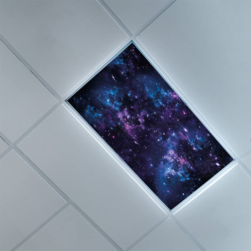 Fluorescent Light Covers for Classroom Office-Space Pattern-Light Filters Ceiling LED Ceiling Light Covers-Office & Classroom Decorations,Dark Purple Blue