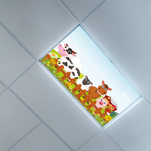 Fluorescent Light Covers for Classroom Office-Animal Pattern-Light Filters Ceiling LED Ceiling Light Covers-Office & Classroom Decorations,Pale Brown