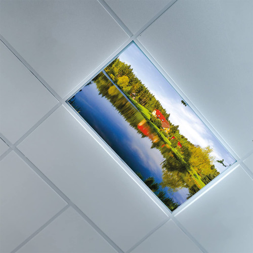 Lorougei Fluorescent Light Covers for Classroom Office-Landscape Pattern-Light Filters Ceiling LED Ceiling Light Covers-2ft x 4ft Drop Ceiling Fluorescent Decorative,Multicolor