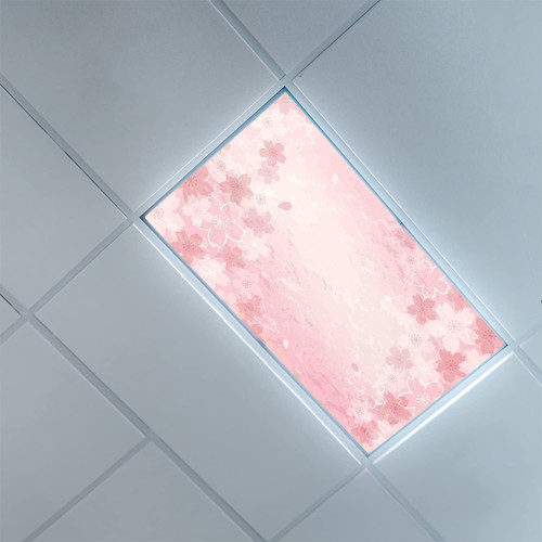 Lorougei Fluorescent Light Covers for Classroom Office-Nature Pattern-Light Filters Ceiling LED Ceiling Light Covers-2ft x 4ft Drop Ceiling Fluorescent Decorative,Pink