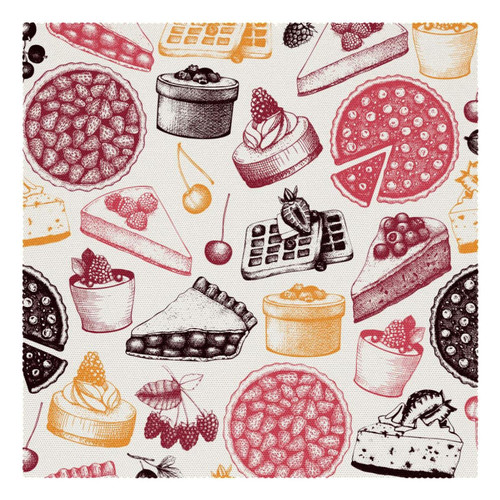 Square Placemats Set, Dining Table Placemat, Washable Place Mats, Cake Farf Cake Fruit Dessert Square Placemats Set, Dining Table Placemat, Washable Place Mats, Cake Farf Cake Fruit Dessert