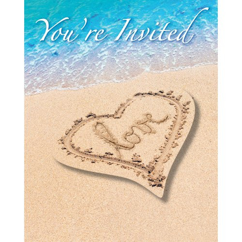 Beach Love Invitation Postcard (8) Invites