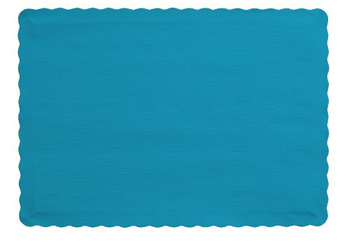 Creative Converting (897121B) 50 Count Touch of Color Paper Placemats, Turquoise