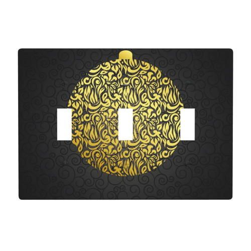 Triple Toggle Decorator Light Switch Receptacle Christmas Gold Ball Pattern Outlet Wall Plate Covers Electric Receptacle Plug Covers