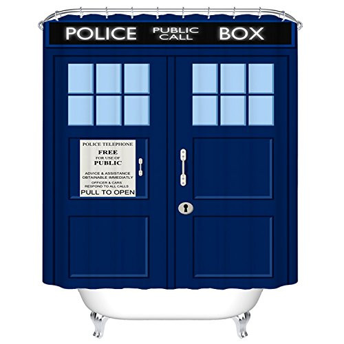 BEEBEE Funny Police Box Shower Curtain Bathroom Shower Curtain Set Hooks Bathroom Accessories Polyester Fabric 72 x 72 INCHES BEEBEE Funny Police Box Shower Curtain Bathroom Shower Curtain Set Hooks Bathroom Accessories Polyester Fabric 72 x 72 INCHES