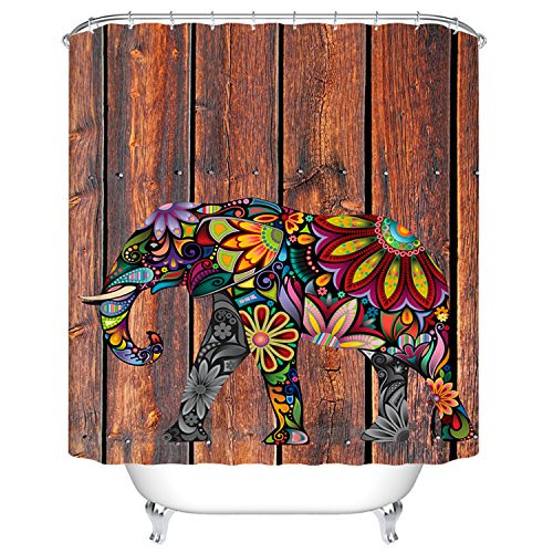 BEEBEE Elephant Shower Curtain Bathroom Shower Curtain Set Hooks Bathroom Accessories Polyester Fabric 72 x 72 INCHES BEEBEE Elephant Shower Curtain Bathroom Shower Curtain Set Hooks Bathroom Accessories Polyester Fabric 72 x 72 INCHES