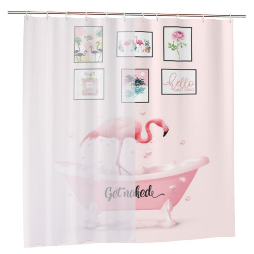 Fashion Flamingo Shower Curtain Pink Flamingo in Bathtub Shower Curtain with 12 Hooks Fabric Waterproof Curtains Get Naked Bathroom Curtain Decor 72''x72'' Fashion Flamingo Shower Curtain Pink Flamingo in Bathtub Shower Curtain with 12 Hooks Fabric Waterproof Curtains Get Naked Bathroom Curtain Decor 72''x72''