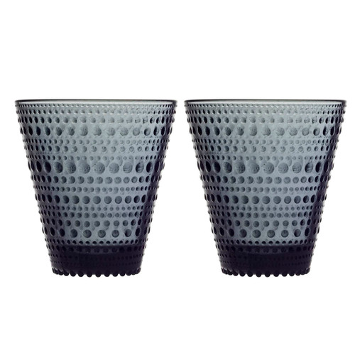 Iittala Kastehelmi Tumbler 10 Oz Dark Grey Set of 2