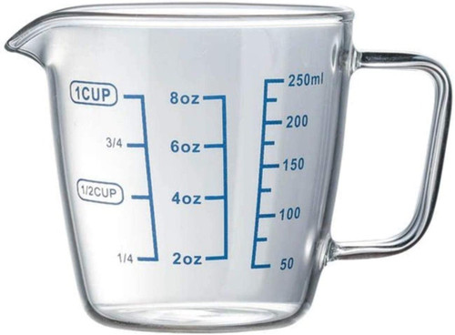 Stainless Steel Glass Measuring Jug ? Champagne Glass Gift High Borosilicate Glass Measuring Cup with Scale for Household Kitchen Cooking Diet Kitchen Accessories (Color : 250ml No Lip)