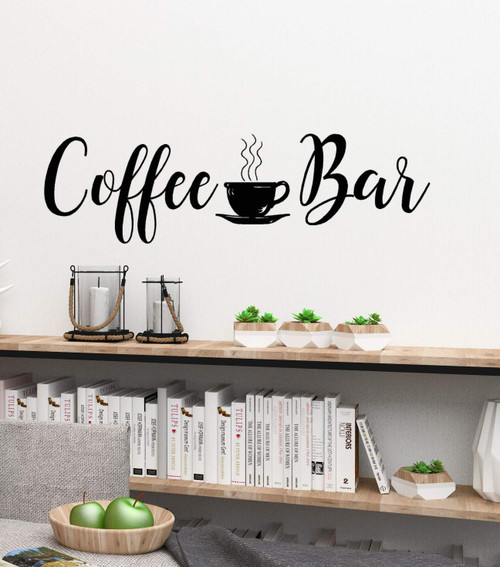 Yilooom Coffee Bar Decal, Coffee Bar Wall Decal, Coffee Bar Vinyl Decal, Coffee Wall Decal, Coffee Decal, Coffee Decor, Coffee Bar Sign, Coffee Sign 22 Inch in Width