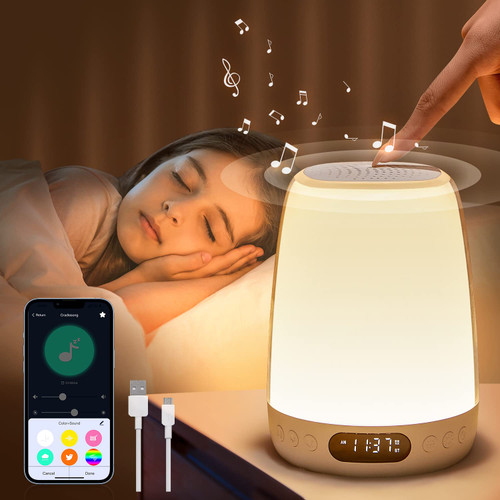 One Fire Baby Night Light for Kids,Kids Night Light Lamp 48 RGB Colors Dimmable,Rechargeable Small Touch Lamp,Portable Smart Lamp,Kids Night Lights for Bedroom APP+Timer+Sunrise Alarm Clock Night Lamp