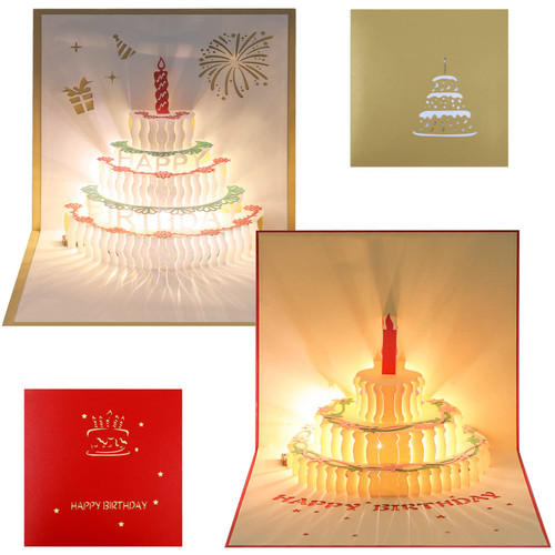 3D Pop Up Birthday Cards, Warming LED Light Birthday Cake Music Happy Birthday Card Postcards Pop Up Greeting Cards Laser Cut Happy Birthday Cards Best for Mom Wife Sister Boy Girl Friends (Red+Gold) 3D Pop Up Birthday Cards, Warming LED Light Birthday Cake Music Happy Birthday Card Postcards Pop Up Greeting Cards Laser Cut Happy Birthday Cards Best for Mom Wife Sister Boy Girl Friends (Red+Gold)