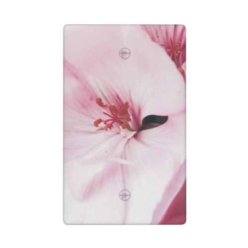 Pink Flower Single Blank Wall Plate Decorative 1 Gang No Device Blank Wallplate for Home Bathroom Kitchen Living Room, 4.50 x 2.76 Inch