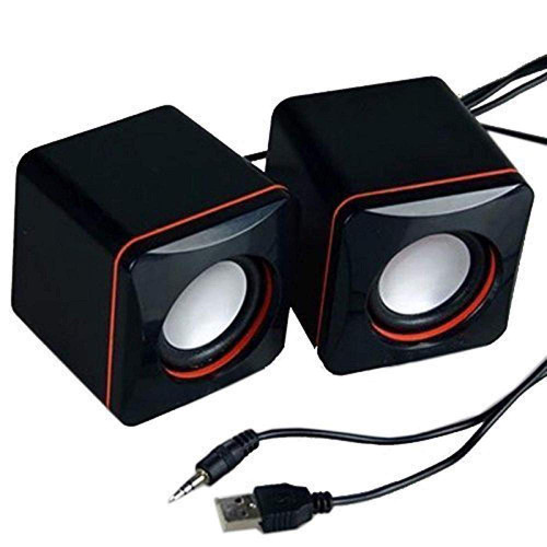 Portable Computer Speakers USB Wired Laptop Speakers Powered Desktop Mini Speaker Bass Sound Music Player System Wired Small Speaker Black