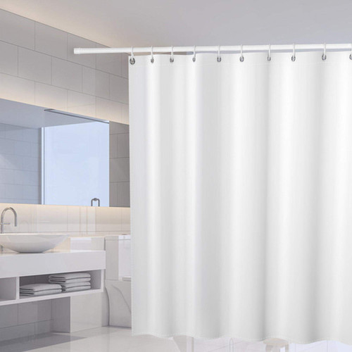 JIAMELUCK White Shower Curtains Waterproof Bath Curtain Solid Color Polyester Fabric Partition Curtain Home Bathroom Decor 170x170cm(67" Wx67 H)