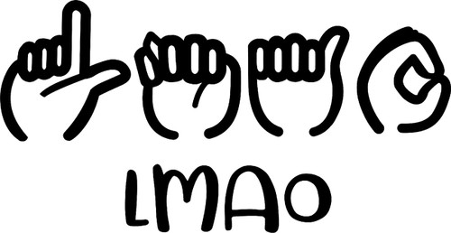 LMAO Sign Language ASL Hands Wall Decals for Walls Peel and Stick Wall Art murals Black Small 8 Inch