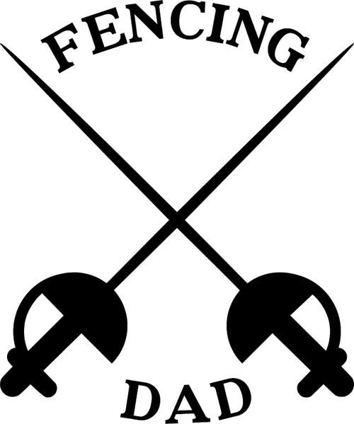 Fencing Dad Proud Support Mother Sports En Garde Sword Wall Decals for Walls Peel and Stick Wall Art murals Black Medium 18 Inch