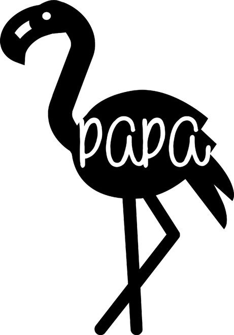 Flamingo Papa Dad Father Parent Family Man Tropical Wall Decals for Walls Peel and Stick Wall Art murals Black Medium 18 Inch
