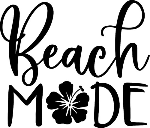 Beach Mode Hibiscus Flower Sunshine Summer Sand Water Tan Wall Decals for Walls Peel and Stick Wall Art murals Black Small 8 Inch