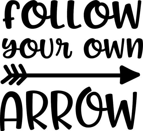 Follow Your Own Arrow Bow Archery Cute Positivity Wall Decals for Walls Peel and Stick Wall Art murals Black Small 8 Inch