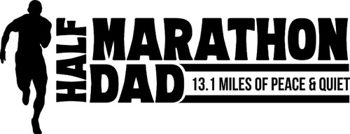 Half Marathon Dad 13.1 Miles of Peace and Quiet Funny Running l Wall Decals for Walls Peel and Stick Wall Art murals Black Small 8 Inch
