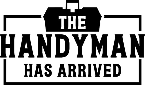 The Handyman Has Arrived Toolbox Mr. Fix It Funny Occupation Job Wall Decals for Walls Peel and Stick Wall Art murals Black Small 8 Inch The Handyman Has Arrived Toolbox Mr. Fix It Funny Occupation Job Wall Decals for Walls Peel and Stick Wall Art murals Black Small 8 Inch